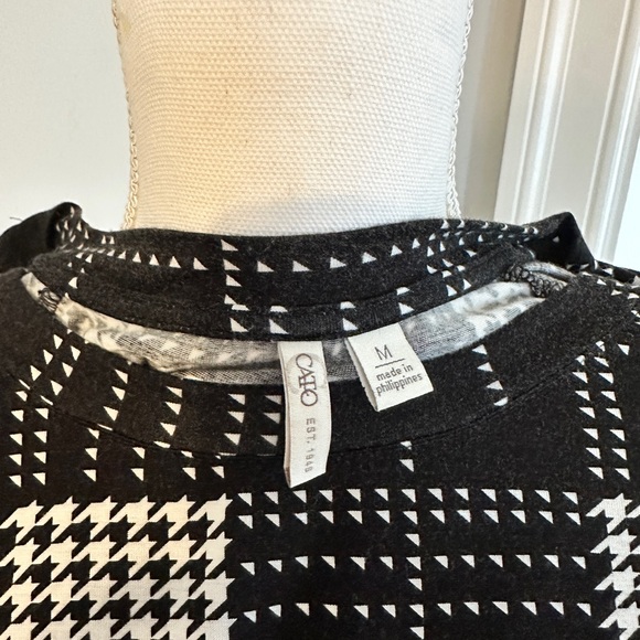 Cato Black and White Checkered Women's Tunic Top - Picture 3 of 3